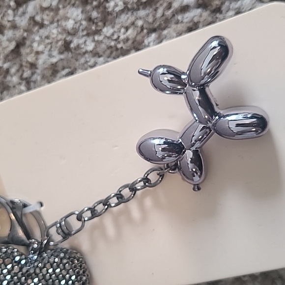 Studio Black Heart and Balloon Dog Keychain Bag Charm - Picture 3 of 5